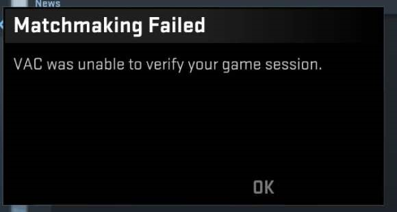 csgovac无法验证游戏会话原因介绍